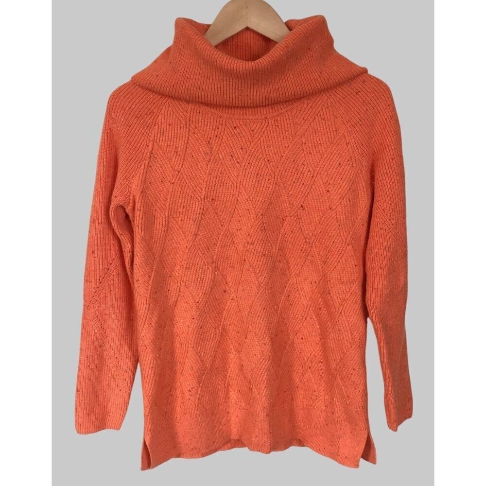 NWT Talbots Knit Turtleneck Sweater Womens S Orange Office Church Mature Easter